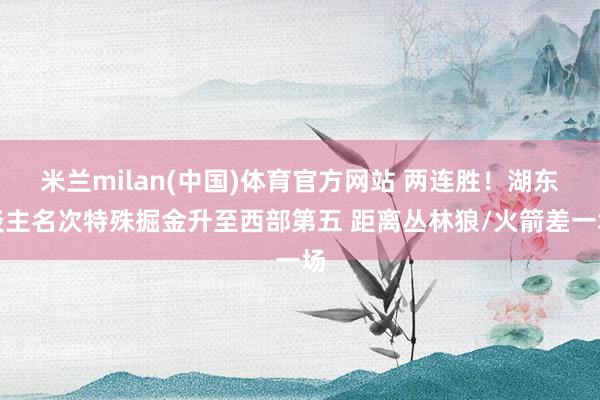 米兰milan(中国)体育官方网站 两连胜！湖东谈主名次特殊掘金升至西部第五 距离丛林狼/火箭差一场