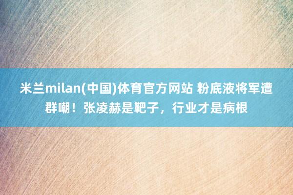 米兰milan(中国)体育官方网站 粉底液将军遭群嘲！张凌赫是靶子，行业才是病根