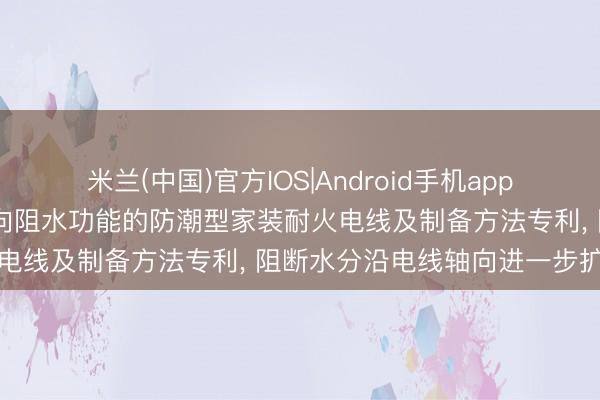 米兰(中国)官方IOS|Android手机app下载 中辰电缆恳求具有纵向阻水功能的防潮型家装耐火电线及制备方法专利， 阻断水分沿电线轴向进一步扩散