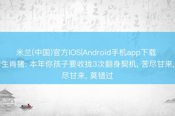 米兰(中国)官方IOS|Android手机app下载 1983年生肖猪: 本年你孩子要收拢3次翻身契机， 苦尽甘来， 莫错过
